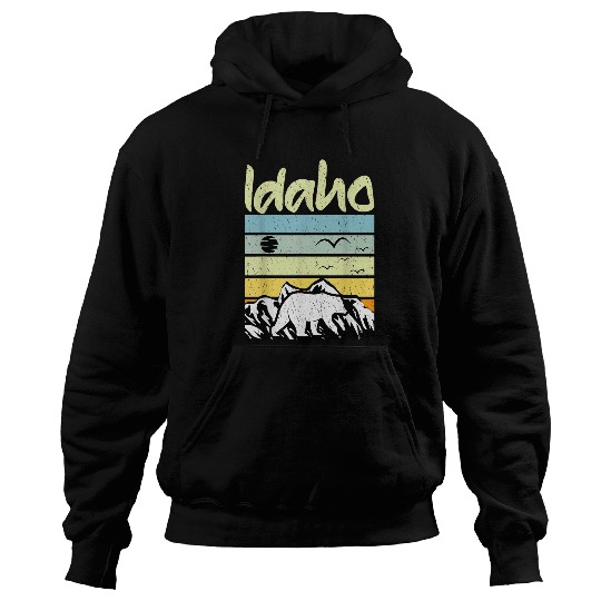 Bear Pet Idaho Retro Idaho Bear Wildlife Adventure Hoodies