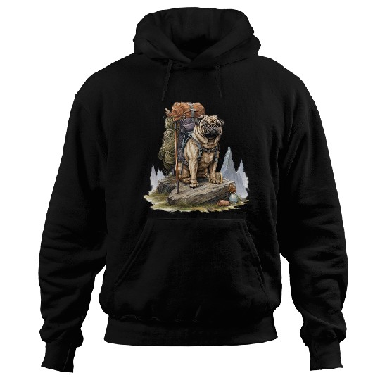 Funny Take A Hike Pug Graphic Hiking Funny Pug Hiking Hoodies