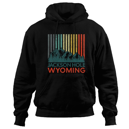 Jackson Hole Wyoming Nature Hiking Outdoors Retro Hoodies