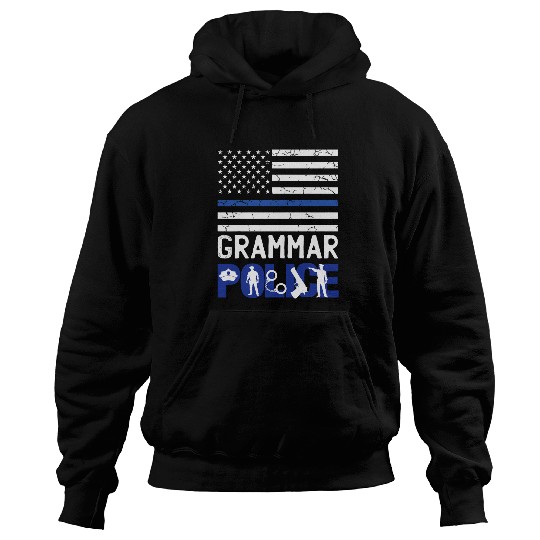 Grammar Police Officer Law Enforcement Cops Policeman Blue 9 Hoodies