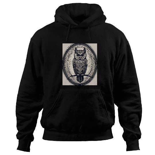 Owl Pet Shadowed Owl Silent Night Observer Hoodies