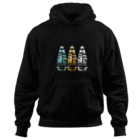 Sailing Ships s I saw three ships Christmas Carol Hoodies