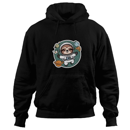 Sloth Pet Astronauts in Space Funny Space Exploration pizza Kawa Hoodies