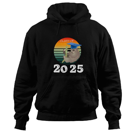Sloth Pet funny retro senior class of 2025 sloth cap graduation Hoodies