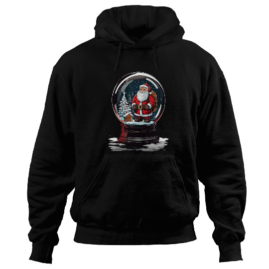 Santa Snow Globe Christmas Holiday Winter Wonderland Scene Hoodies