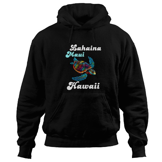 Turtle Pet Lahaina Maui North Shore Hawaii Floral Sea Turtle Vacation Hoodies