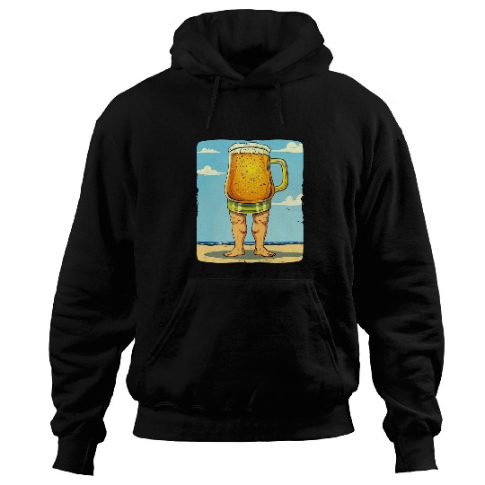Beer Fun walking Beer in Swim Trunks Costume Hoodies