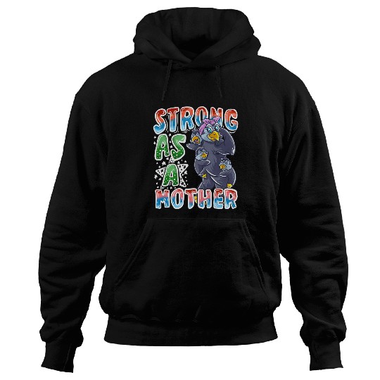 Penguin Pet Mom Strong As A Mother Mommy Mama Mother s Day Hoodies