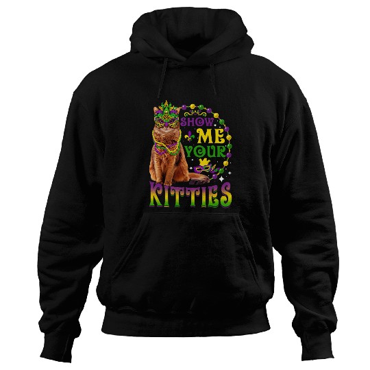 Show Me Your Kitties Cute Mardi Gras Somali Cat Hoodies