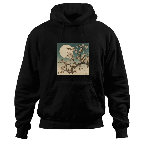 Midnight Magic in a Blossoming Cherry Blossom Forest Hoodies