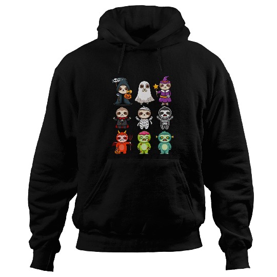 Sloth Pet Spooky ghosts BooJee Horror Pumpkin Sloth Halloween Hoodies