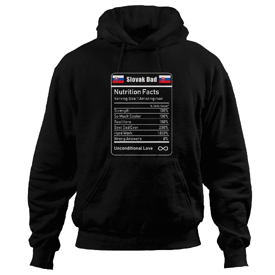 Slovak Dad Nutrition Facts Fathers Day Gift Hoodies