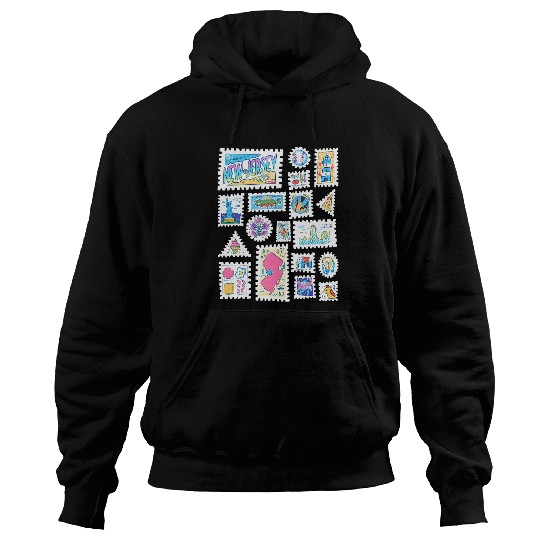 New Jersey Colorful vintages Stamps Travel Garden State Mail Hoodies