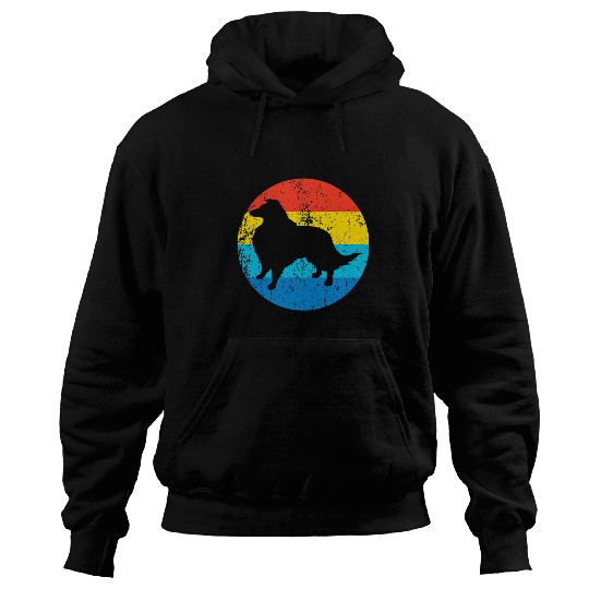 Dog Shetland Sheepdog Dog Breed Silhouette Retro 1970s Circle Hoodies