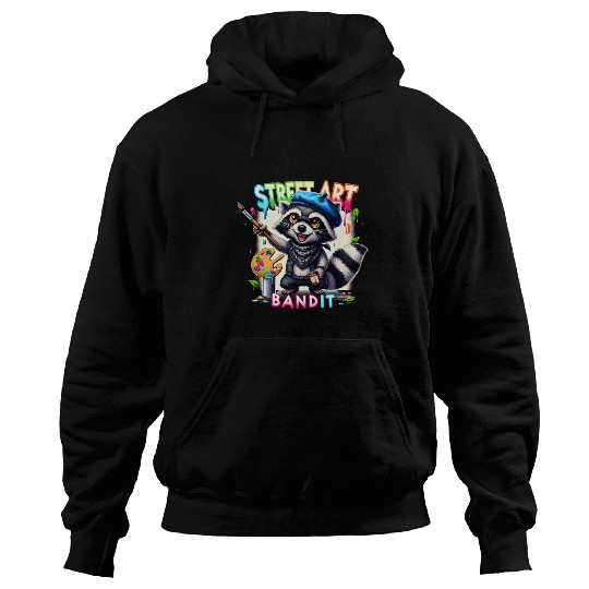 Raccoon Pet Retro Street Art Raccoon Graffiti Style Urban Opossum Hoodies