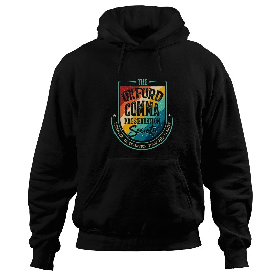 The Oxford Comma Grammar Society Funny Grammar Nerd Gift Hoodies