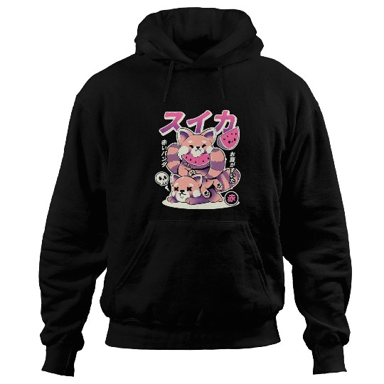 Panda Pet Kawaii Red Panda Eating Watermelon Hoodies