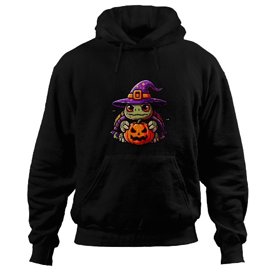 Turtle Pet Halloween Tortoise Turtle Witch Hat Costume Spooky Season Hoodies