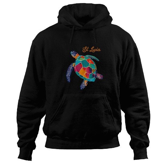 St Lucia Pride Sea Turtle Surfer Scubas Diving vintages Retro Hoodies