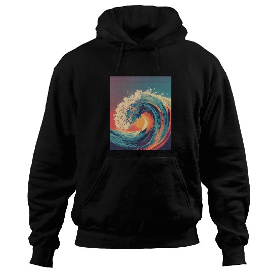 Subdued Honolulu State Surf Art Hoodies