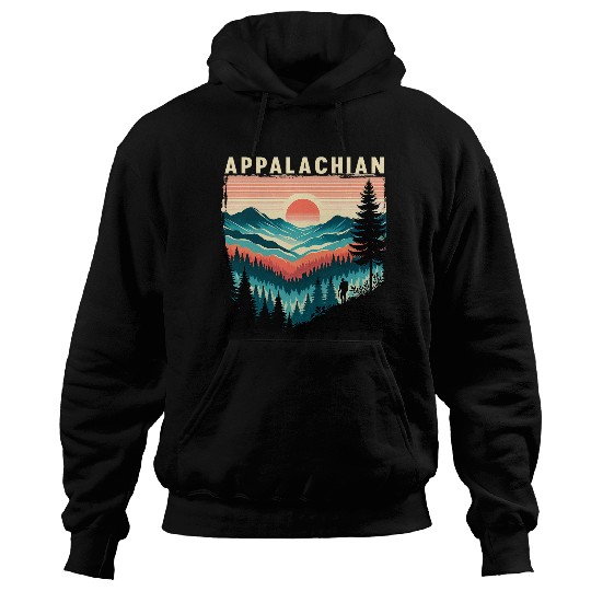 Trail Horizontal Stripe Appalachian Trail Hiking Camper Hoodies