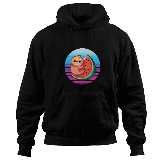 Sloth Pet Watermelon Sloth Retro Refreshing Summer Watermelon Lover Hoodies