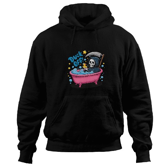 Duck Pet Off Grim Reaper Spooky Snarky Skeletons Funny Hoodies