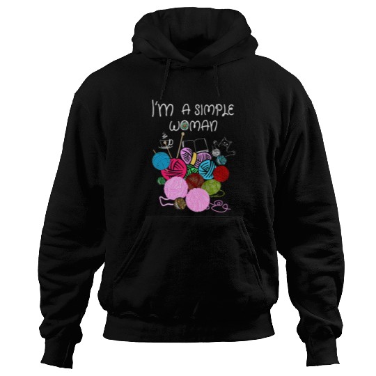 Coffee Fun I m A Simple Woman Cat Coffee Girl Funny Crocheting Hoodies