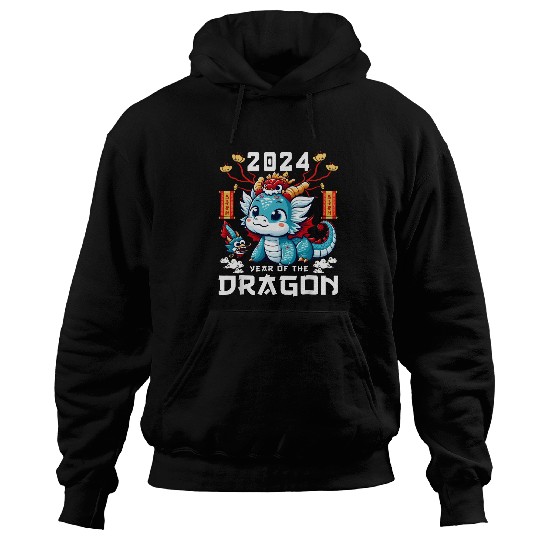 Dragon Pet Cute Red Chinese New Year of the Dragon Lunar Zodiac Hoodies