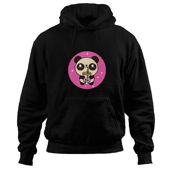 Panda Pet Drink Boba Bubbles Tea Panda Cute Anime Japanese 4 Hoodies