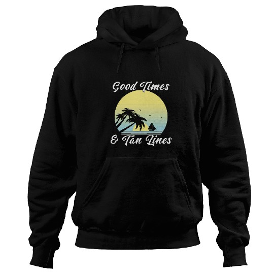Tan Lines Tanning Sunbathing Summer Island Sunset Sunrise Hoodies