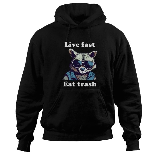 Raccoon Pet Live Fast Eat Trash Funny Men s Raccoon Hoodies