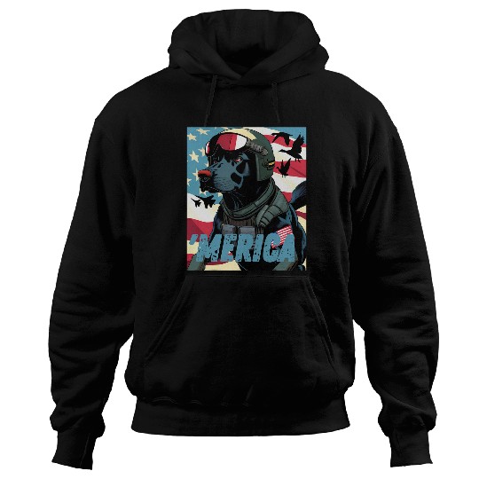 Merica Patriotic Black Labrador Duck Hunting Dove hunter Hoodies