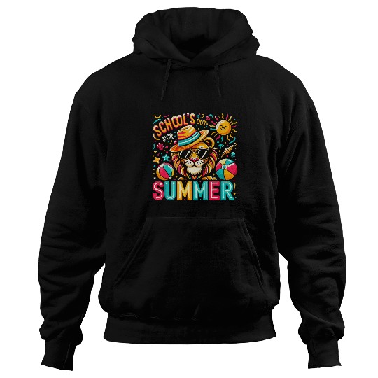Lion Pet Schools Out For Summer Last Day Of School Boy Kids Lion Hoodies