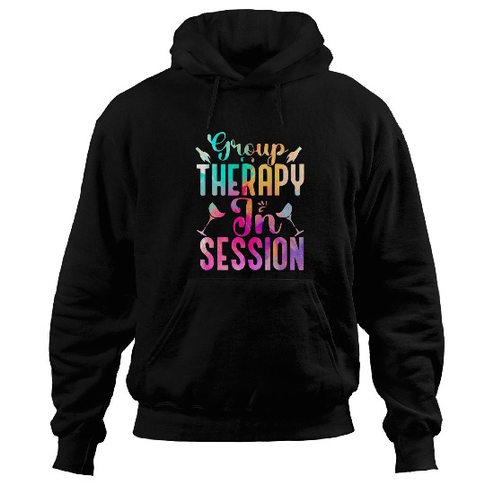 Wines Fun Group Therapy in Session Funny Group Drinking Hoodies