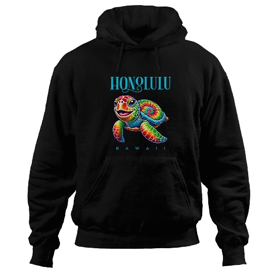 Turtle Pet Honolulu Hawaii Smiling Tie Dye Sea Turtle Hoodies