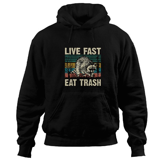 Raccoon Pet Live Fast Eat Trash Raccoon Lover Funny Hoodies