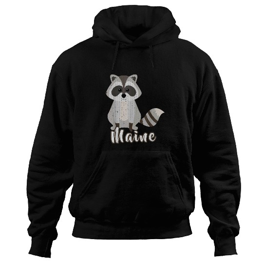Raccoon Pet Maine Vacation Woodland Whimsy Raccoon Wildlife Whimsical Hoodies