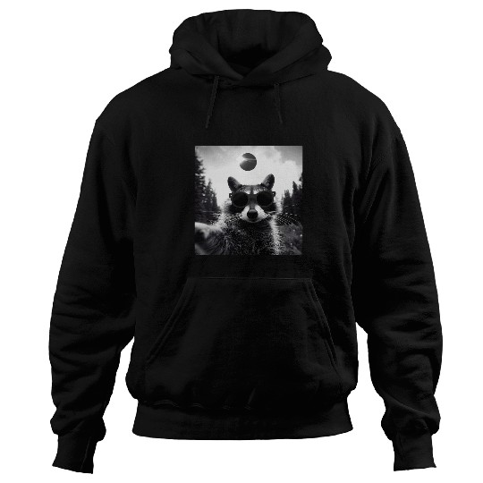 Raccoon Pet Solar Eclipse Totality April 8 2024 Funny Raccoon Selfie Hoodies