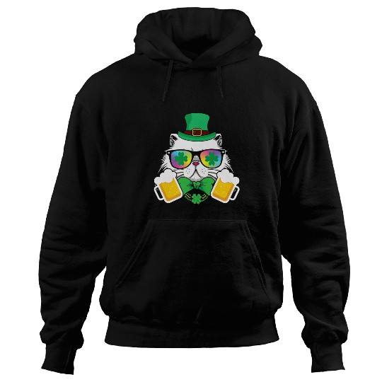 Beer Fun Cat Beer St Patrick s Day Funny Bar Crawl Shamrock Hoodies