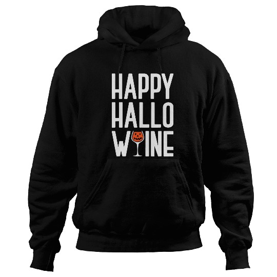 Wines Fun Happy Halloween Night Wines Glass Funny Orange Pumpkin Face Hoodies