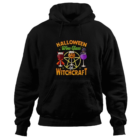 Wines Fun Halloween Wines Glass of Witchcraft Wines Glasse boo Hoodies