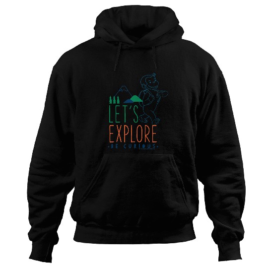 Hiking Hiker Curious George Lets Explore George Hiking Poster Hike Hoodies