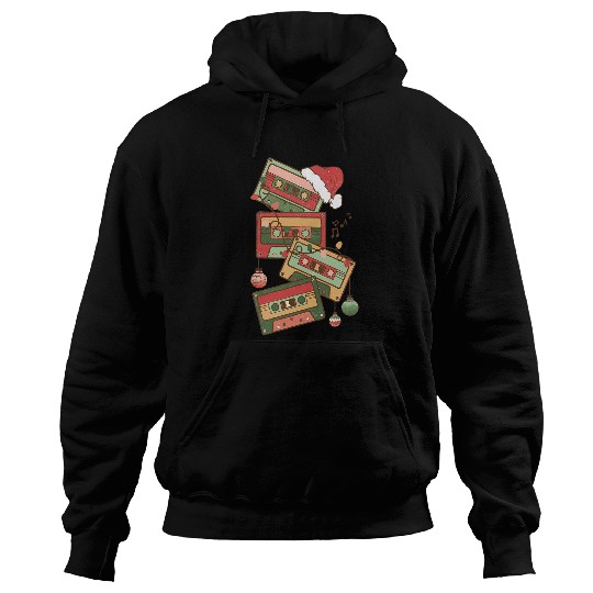 80 Christmas Cassette Tape Pencil 1980 Retro Throwback Music Hoodies
