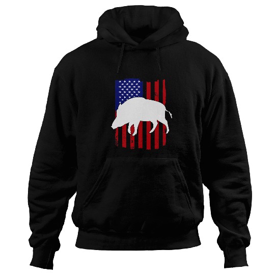 Hog Removal Technician Boar Hunting Wild vintages Pig US Flag 26 Hoodies
