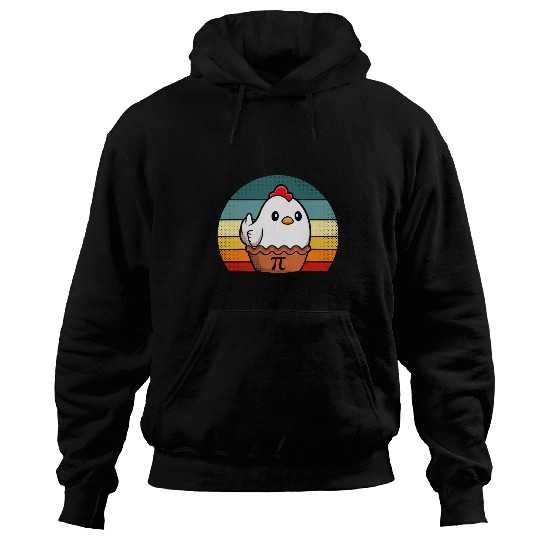 Chicken Lover Funny Chicken Pot Pie Chicken Pi Day Retro Sunset Hoodies