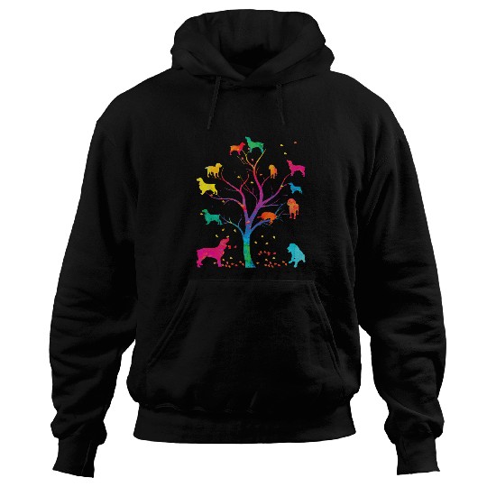 Boykin Spaniel tree colorful Hoodies