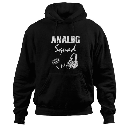 Analog Squad Cassette tape headphones 80s Retro Music lover Hoodies