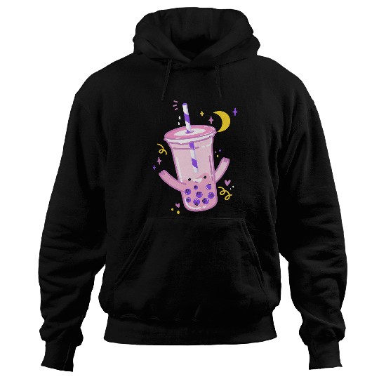 Cute Kawaii Boba Bubble Tea Doodle Art Design Hoodies