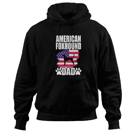 American Foxhound Dad Dog Lover American US Flag Hoodies